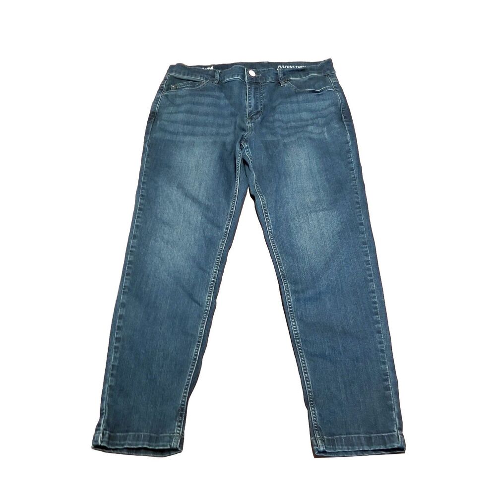Mugsy Fultons Taper Jeans Men's Size 34x30 Blue Faded Stretch Denim (33x27)